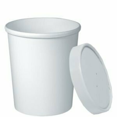 SOLO CUP Container Paper 32 oz W/ Lid White, 10PK KHB32A-2050